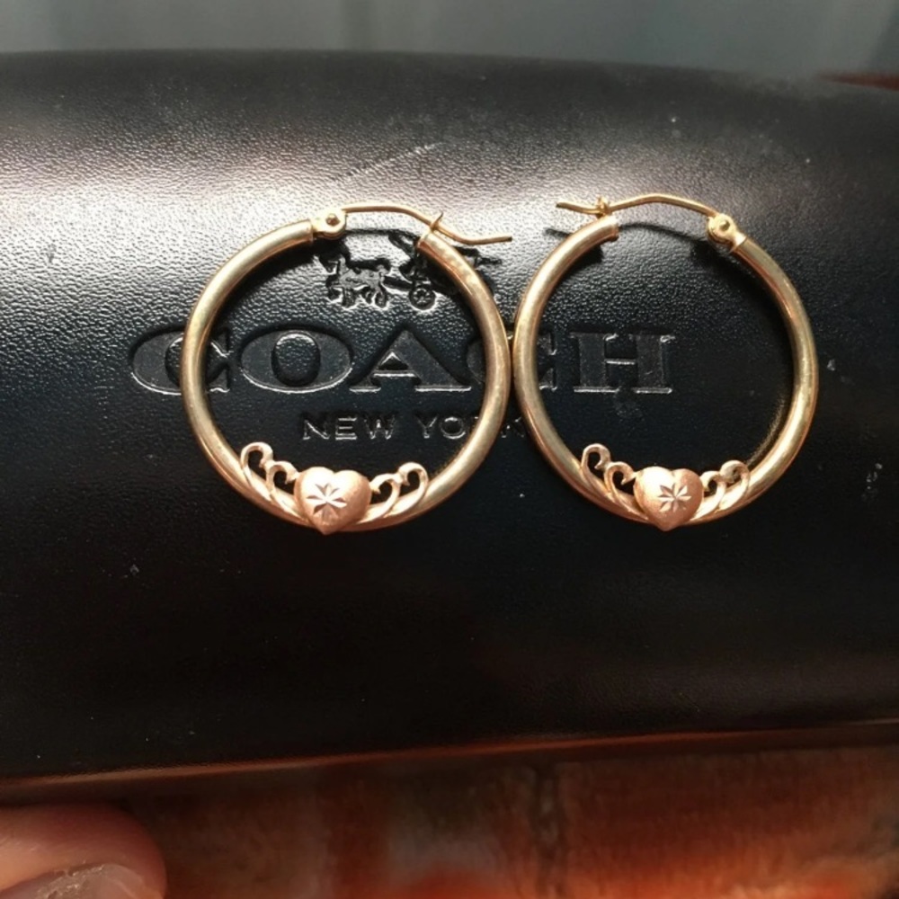 10 Kt yellow and rose gold earrings NEW